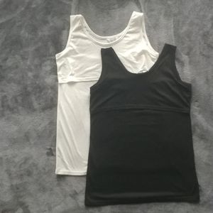 Black and White breastfeeding tops, Large